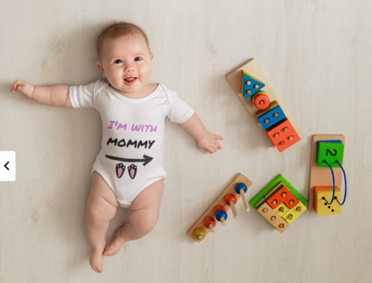 "I'm With Mommy"Cute Baby Onesie